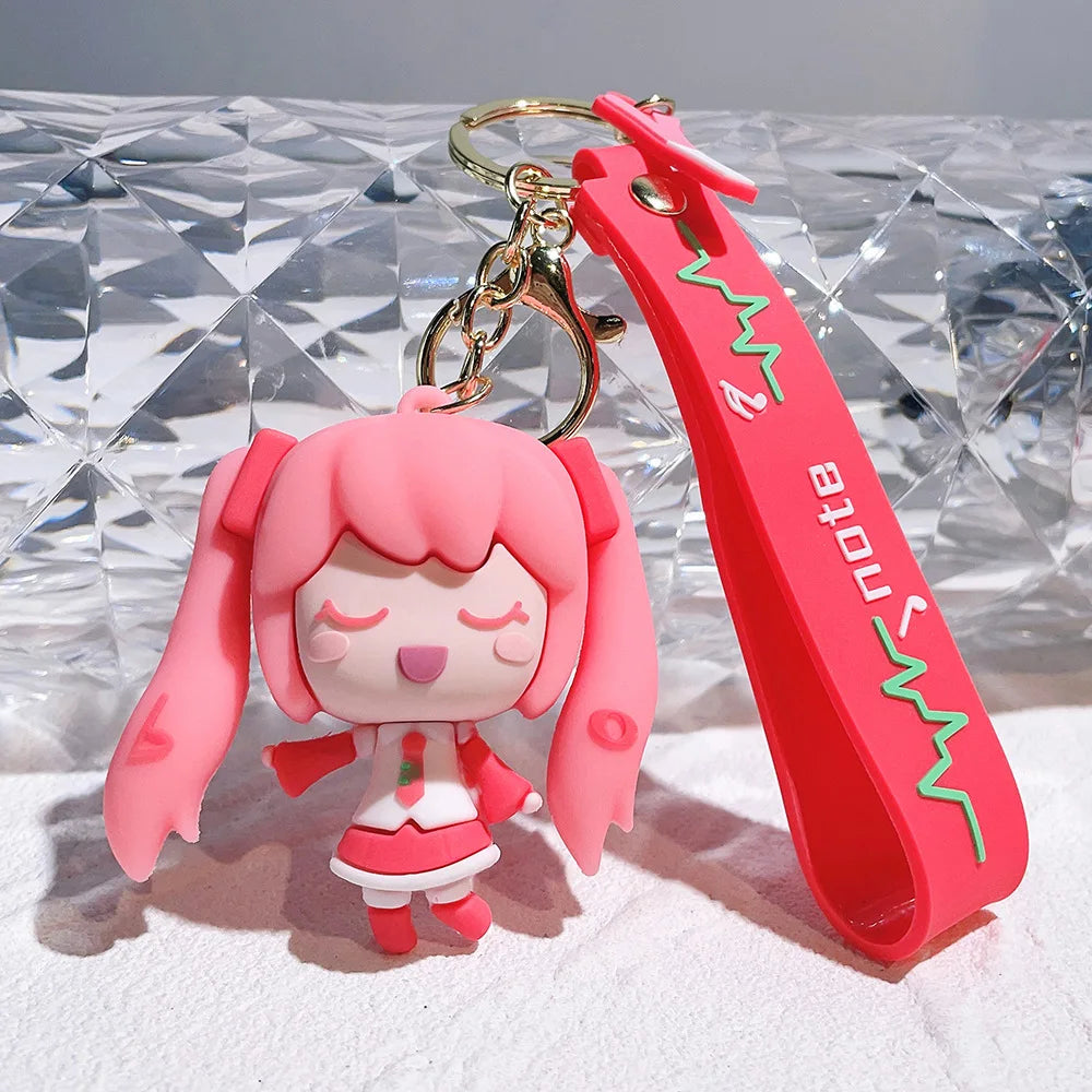 Hatsune Keychain Creative Cartoon Beauty Doll Bag Pendant Car Key Chain Ring Gift