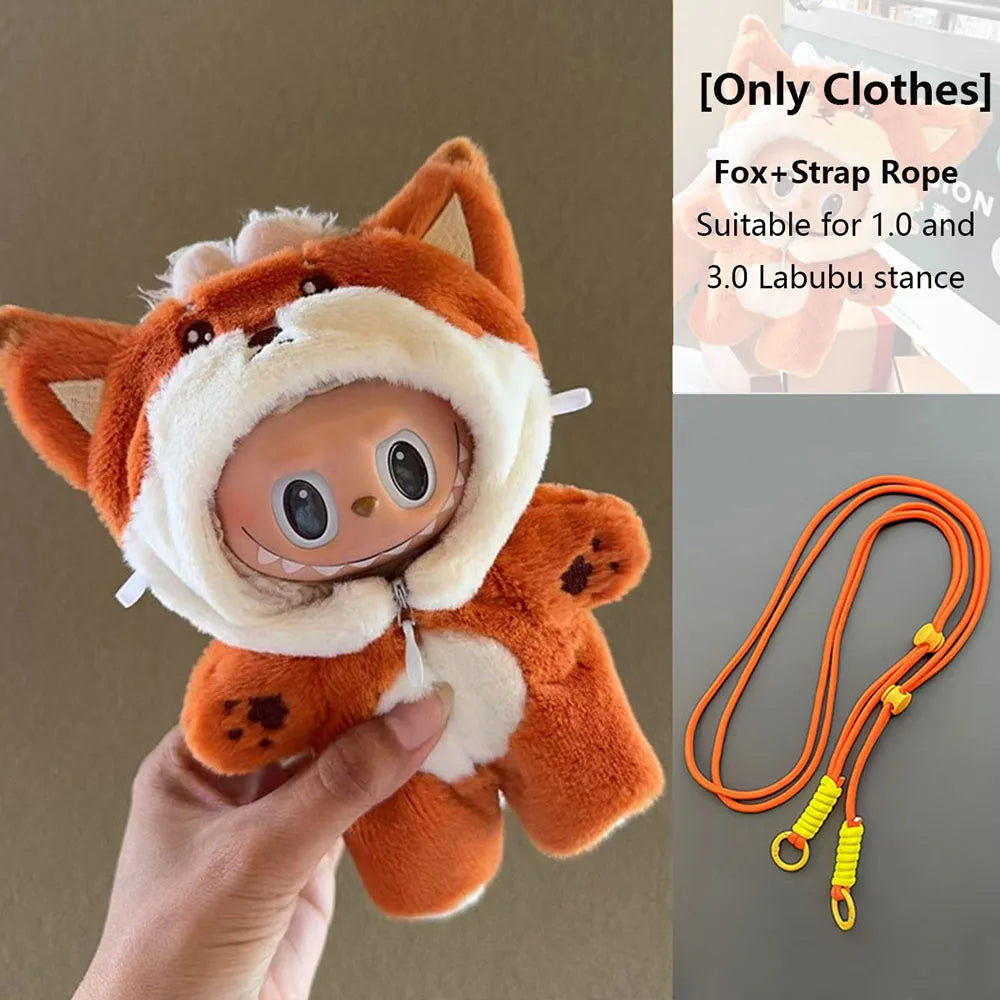 Only Clothes For 15-17cm Labubu Animal Elephant Cute Cat Clothes Set for 15-17cm Labubu Doll Clothes Accessories