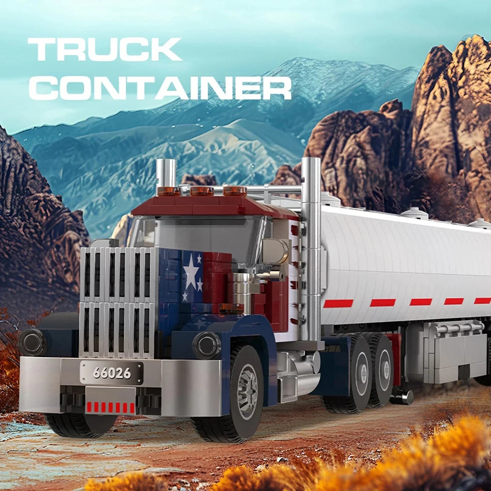 European&American Truck Head Building Blocks MOC Connectable Container Trailer Model Bricks Educational Toys For kids Gifts