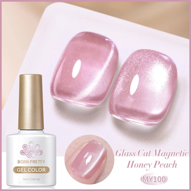 BORN PRETTY 10ml Auroras Glitter Cat Magnetic Gel Nail Polish Jelly Glass Bead Semi Permanent Soak Off UV LED Varnish Manicure