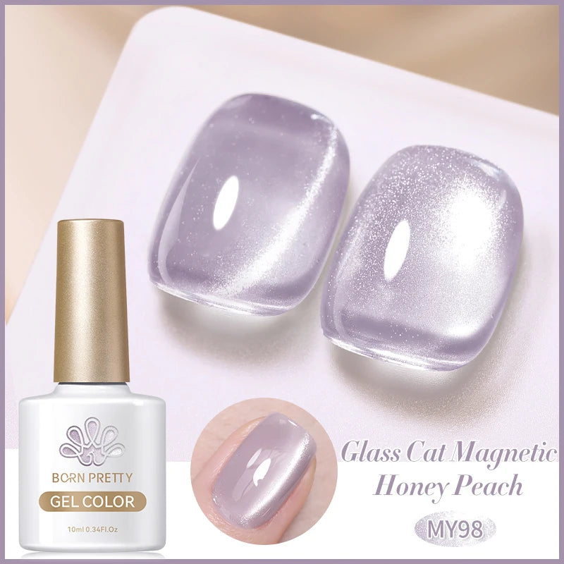 BORN PRETTY 10ml Auroras Glitter Cat Magnetic Gel Nail Polish Jelly Glass Bead Semi Permanent Soak Off UV LED Varnish Manicure