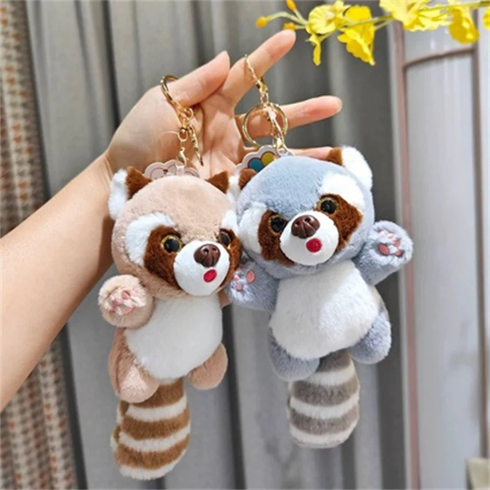 Cute Cartoon Red Panda Plush Toy Pendant Zoo Cultural Key Chain Figure Wholesale Raccoon Hanging
