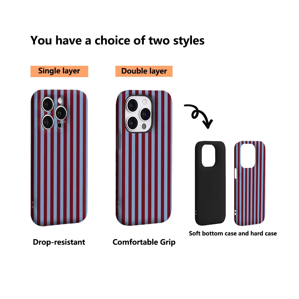 Bold Stripe IPhone17 Must-Haves Phone Case for IPhone 17 16 15 14 13 12 11 Pro Max Plus Double-layer Back Cover