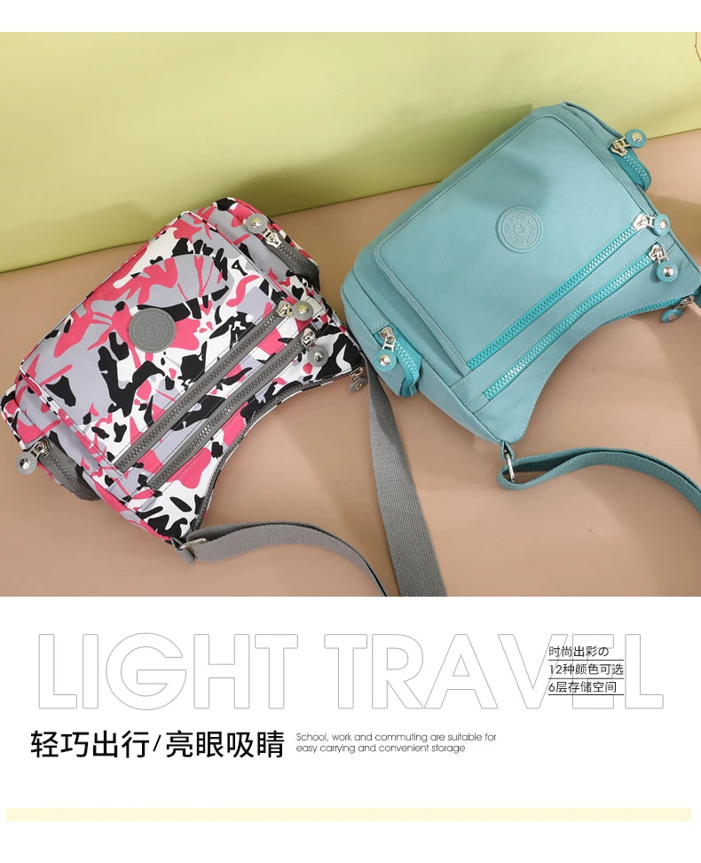 Women Shoulder Bag Handbag Nylon Waterproof  CrossBody Bag Ladies Messenger Bag