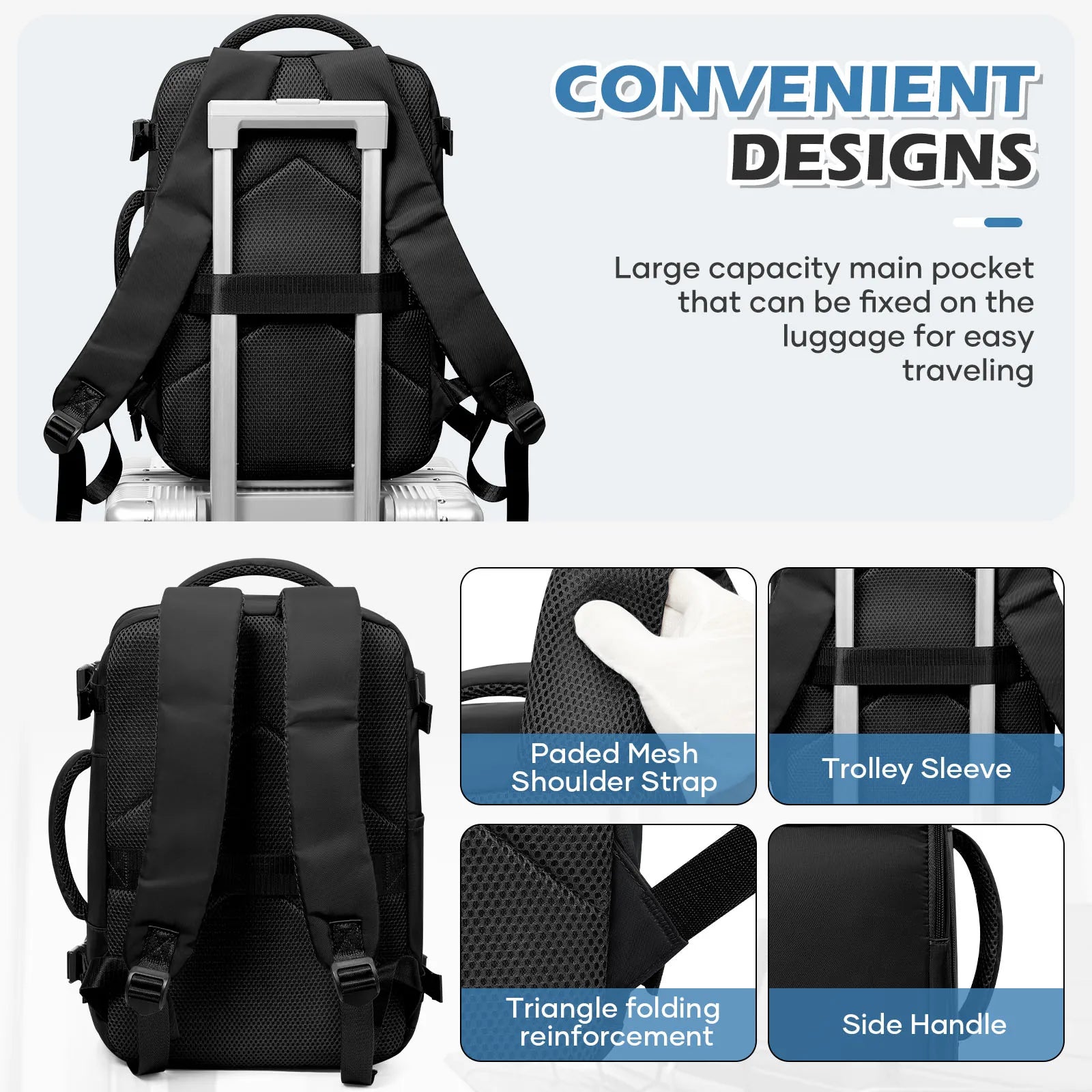 Men 15.6 inch Laptop Bag Cabin Airplane Travel Backpack 40x30x20, Hand Luggage Cabin Backpack Wizzair 40x30x20, College Backpack