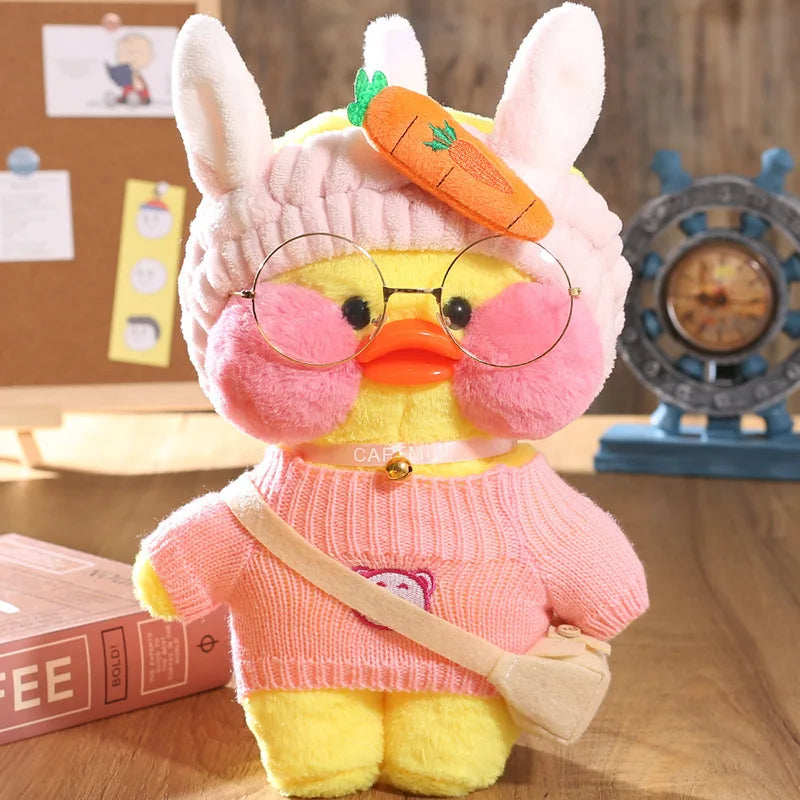30cm Kawaii Lalafanfan Duck Plush Toy Cartoon Lalafanfan Duck Doll Soft Stuffed Animal Plushie Birthday Gifts For Girl Children
