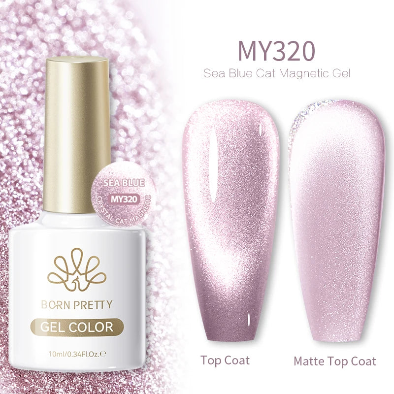 BORN PRETTY 10ml Auroras Glitter Cat Magnetic Gel Nail Polish Jelly Glass Bead Semi Permanent Soak Off UV LED Varnish Manicure