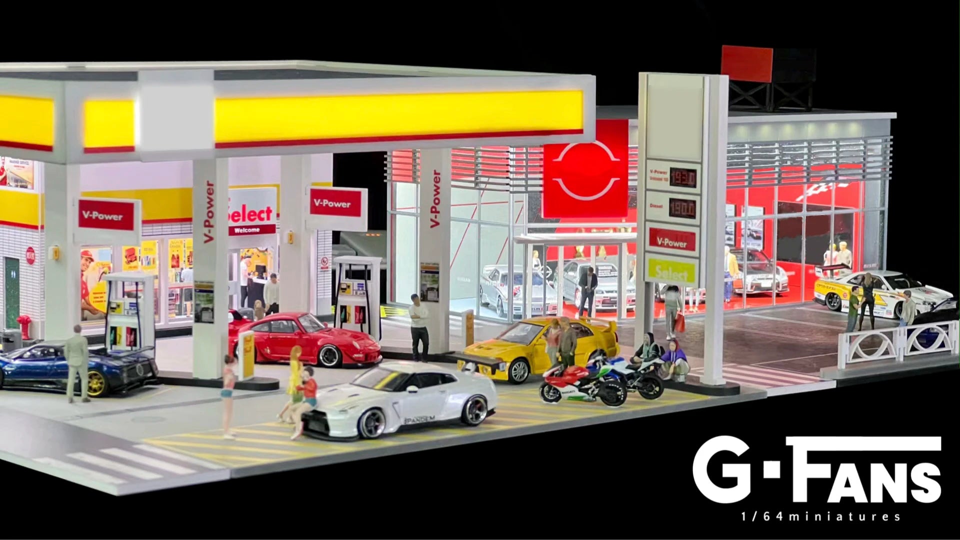 GFans NEW 1:64 Scale Diorama Car Garage Model Parking Lot for Display Gifts Scene Collection Display Car Assembly Scenes Toy