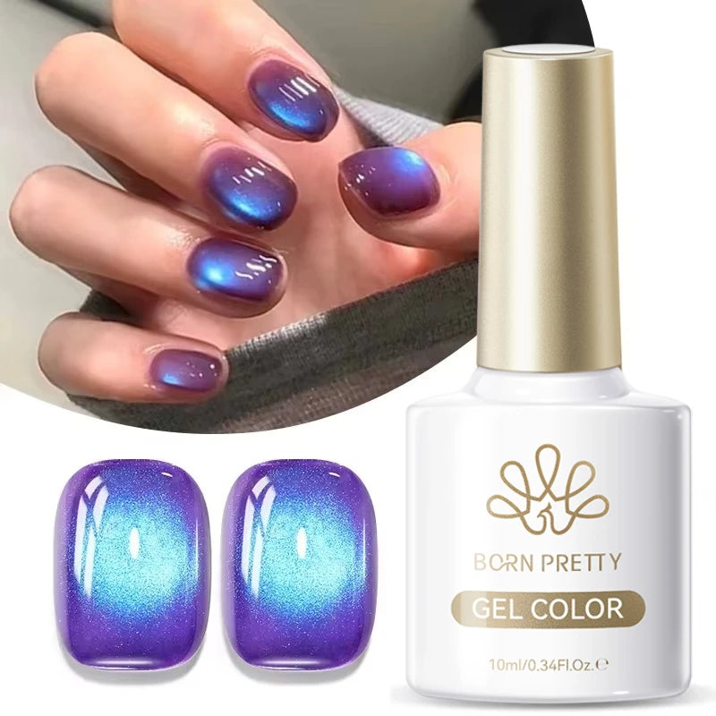 BORN PRETTY Cat Magnetic Gel Nail Polish 10ml Crystal Holographics Glass Bead Semi Permanent Soak Off UV LED Nail Art Manicure