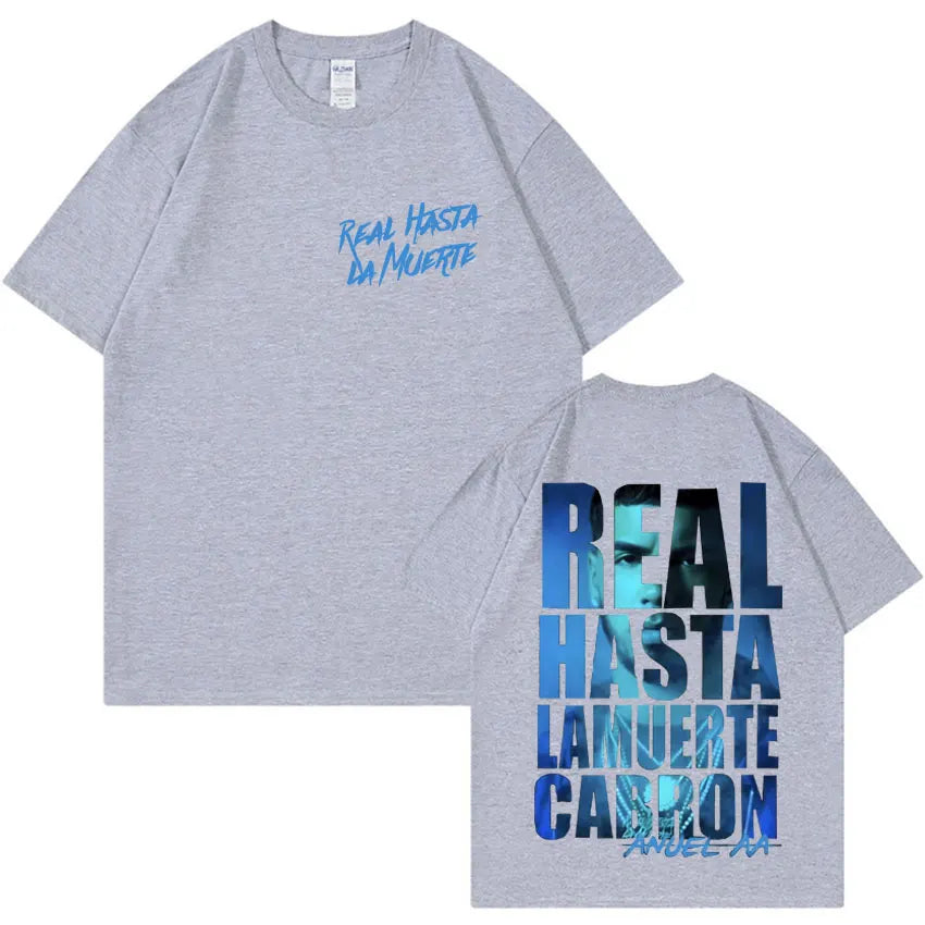 Anuel AA Tour 2025 Fashion Double Sided Print High Street Graphic Comfort Tee Shirts Mens Casual Aesthetic Oversized Y2K Tshirts