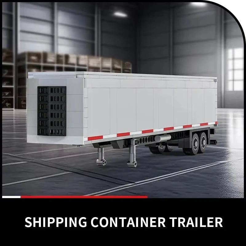 European&American Truck Head Building Blocks MOC Connectable Container Trailer Model Bricks Educational Toys For kids Gifts