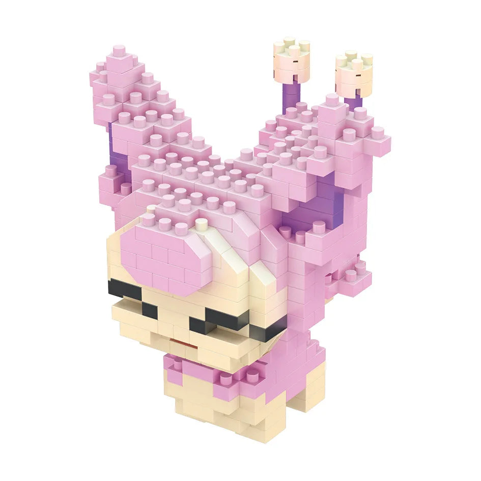 DIY Pokemon Blocks Small Cartoon Mini Building Block Pikachu Charizard Eevee Mewtwo Anime Assemble Action Model Dolls Toys