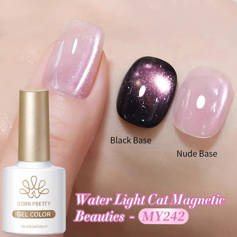 BORN PRETTY 10ml Auroras Glitter Cat Magnetic Gel Nail Polish Jelly Glass Bead Semi Permanent Soak Off UV LED Varnish Manicure
