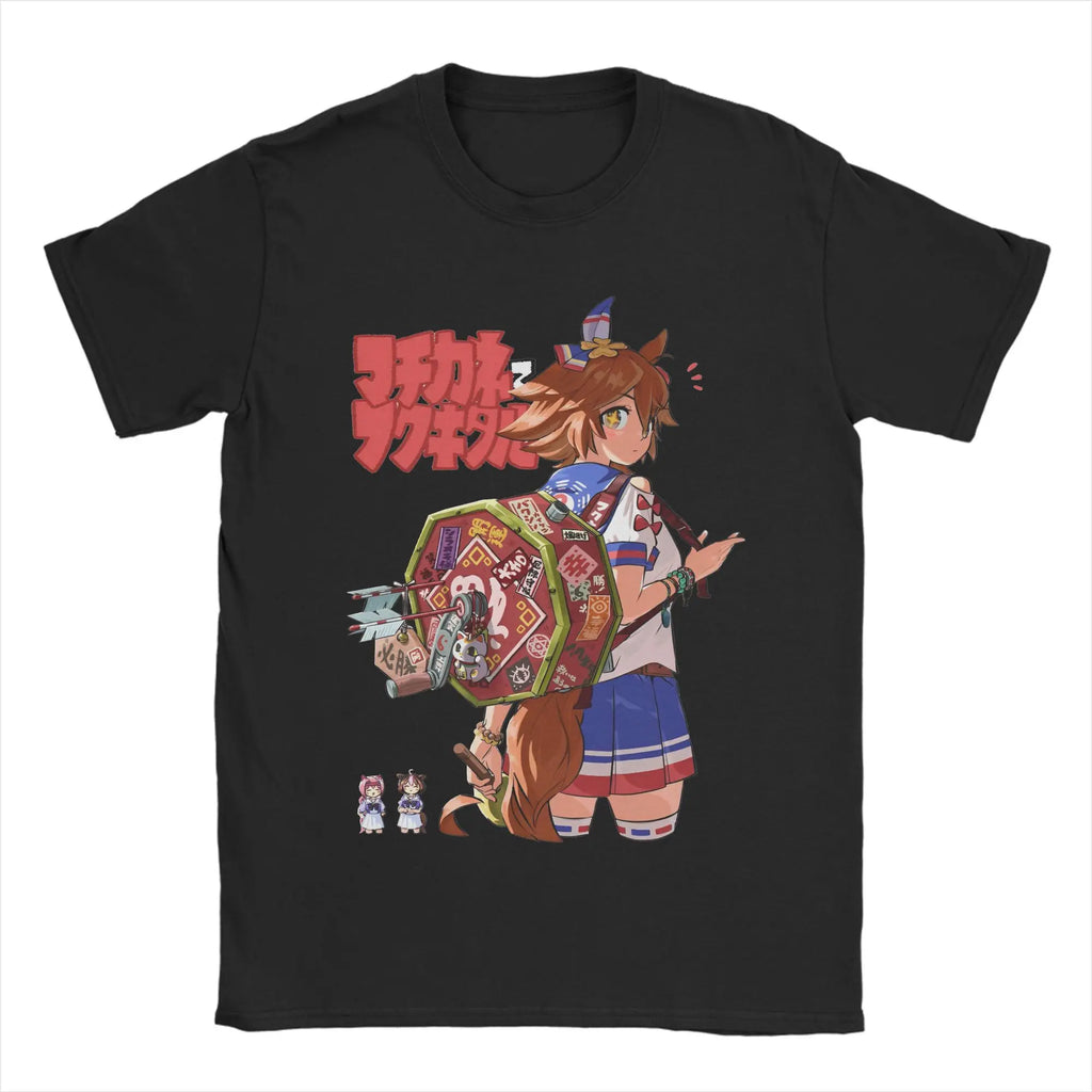 Beach Uma Musume Pretty Derby  Amine Novelty T-Shirts  Pure Cotton Tshirt for Mens Aesthetic Printed Short Sleeve Tees