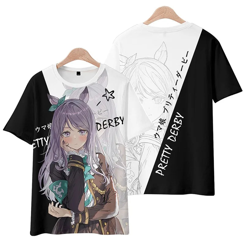 Umamusume Mejiro McQueen Japanese Game T-Shirts Anime Men Women Tee Shirt Short SleeveT Shirt Plus Size Tops