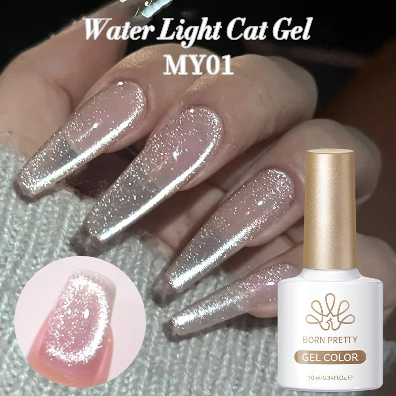 BORN PRETTY 10ml Auroras Glitter Cat Magnetic Gel Nail Polish Jelly Glass Bead Semi Permanent Soak Off UV LED Varnish Manicure