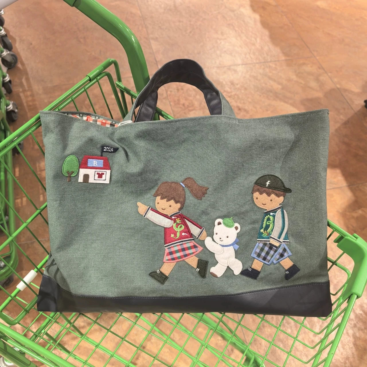 Handbag Girl Rabbit Embroidered Tote Bag 780465/780436 32*43cm 100% Cotton High Quality Shopping Bag