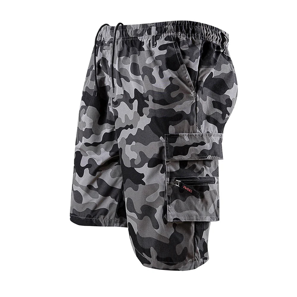 Men's Tactical Cargo Shorts Summer Solid Color Casual Short Pants Camouflage Pocket Military Sports Pants Male Jogging Shorts