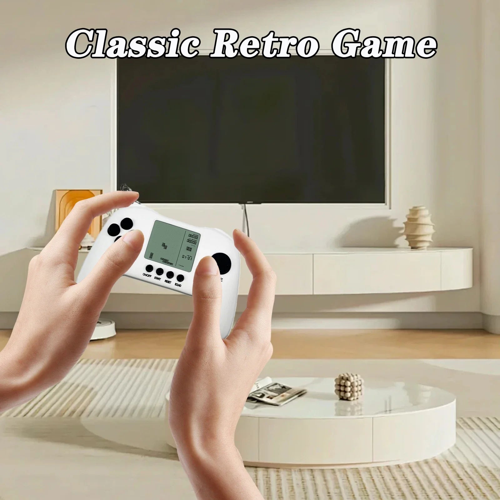 GAMINJA GC61 Mini Handheld Game Players Machine Pocket Game Console Built in Retro Games Use for Key Chain Ring Holder