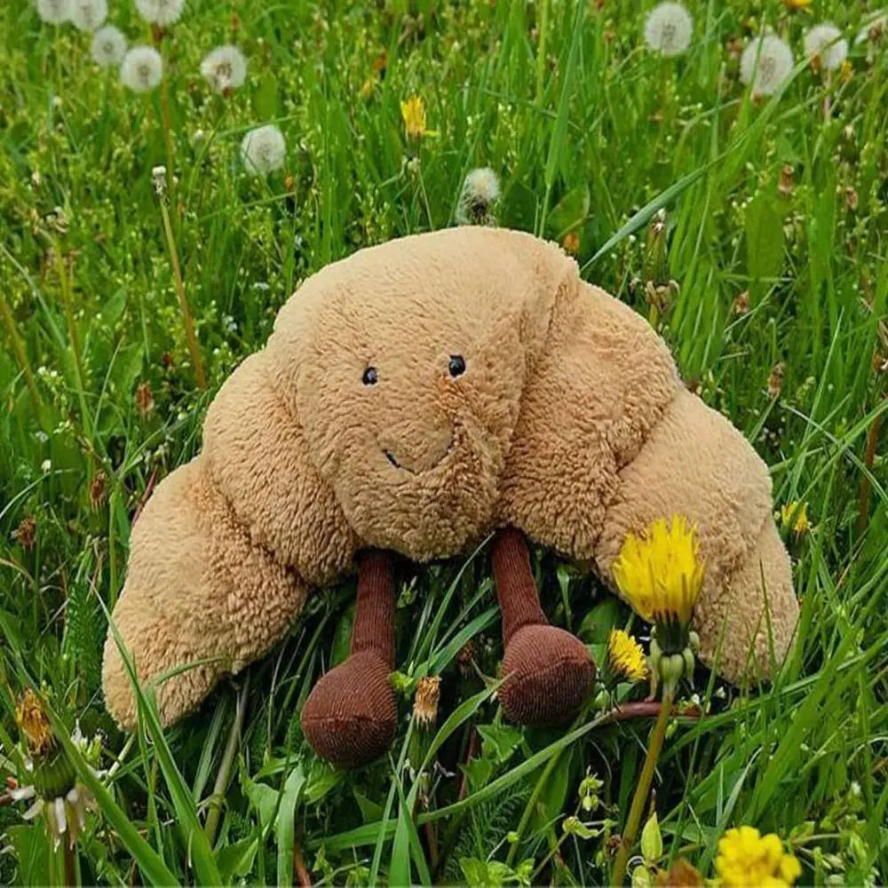 Rag Doll Toy Sofa Decoration Stuffed Animals Croissant Plush Smile Bread Pillow Plush Toys Smile Croissant Bread Pillow