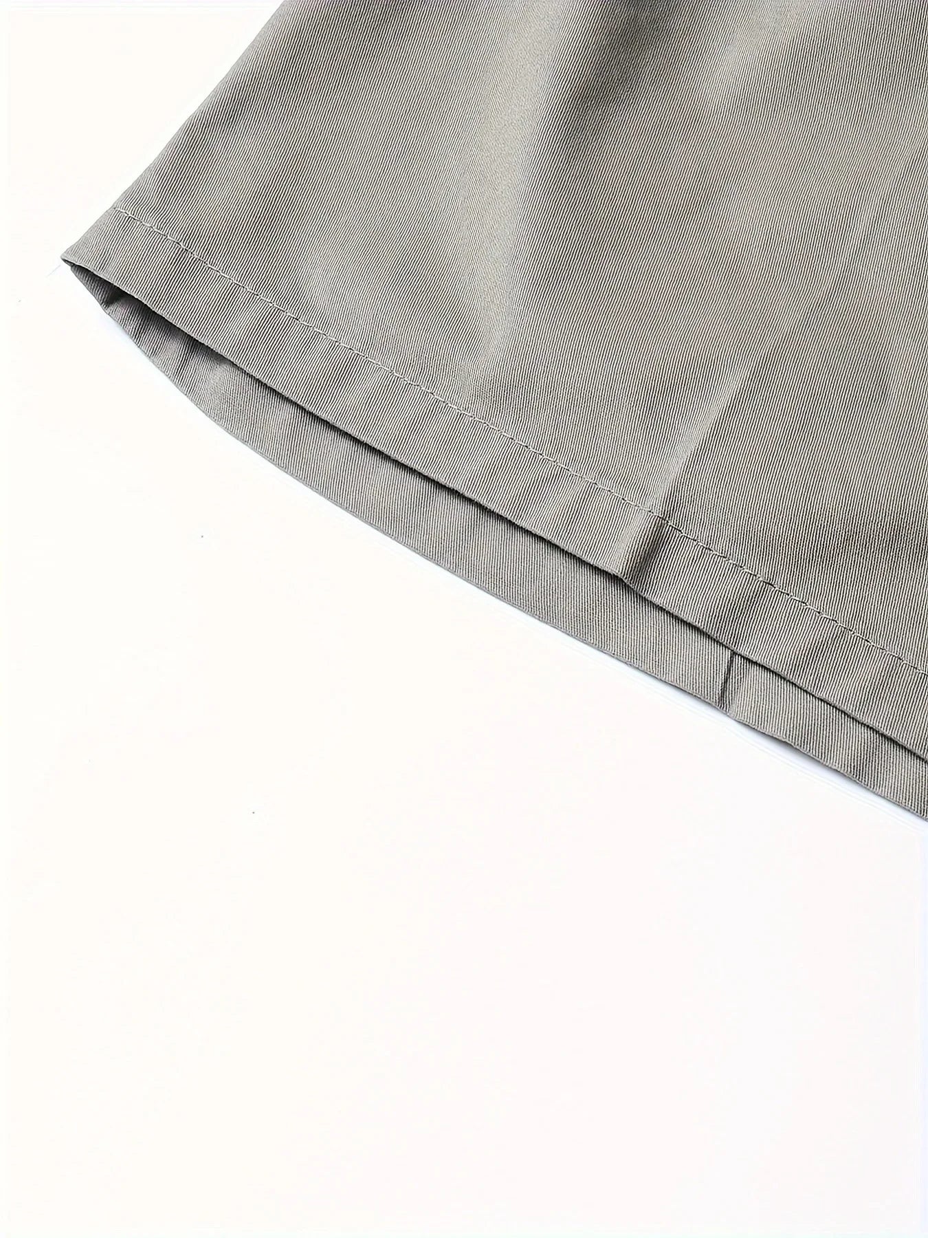 Cotton Cargo Shorts Men's Lightweight Breathable Solid Color Drawstring Waist with Zipper Pockets Casual Summer Short Pants