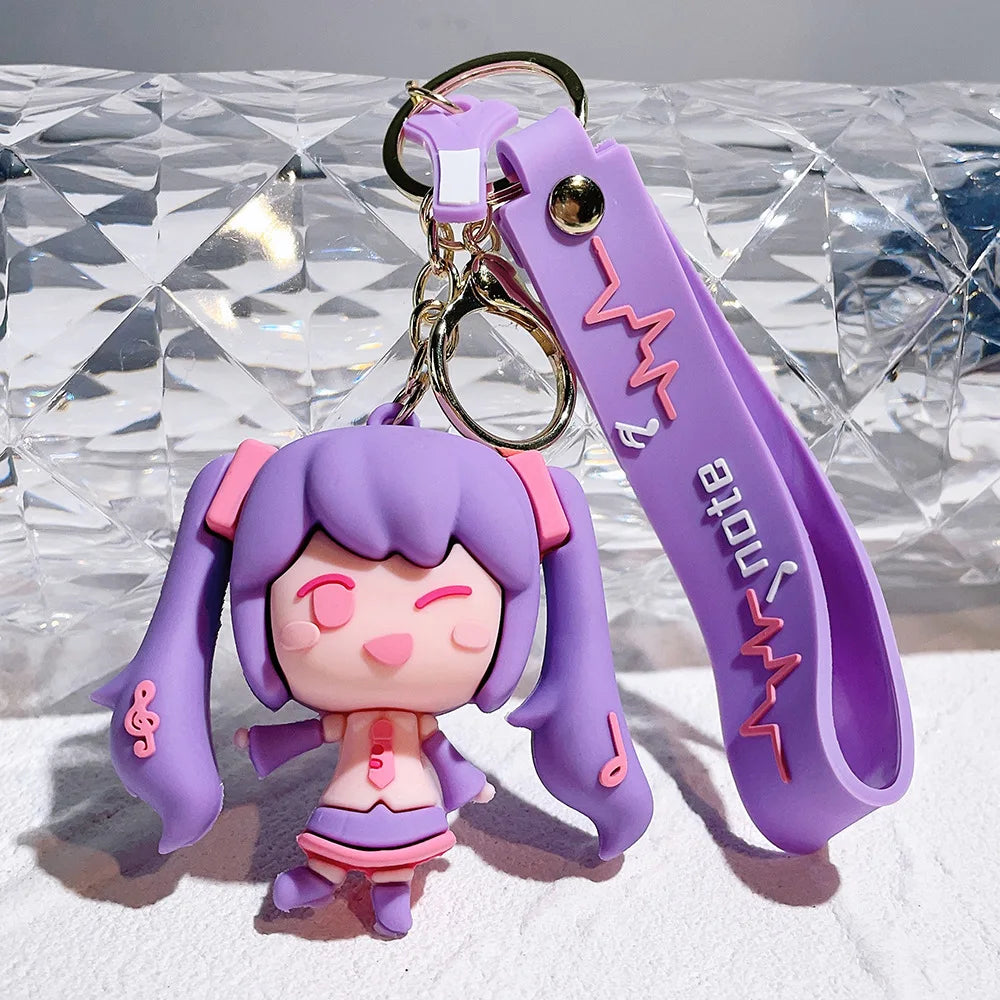 Hatsune Keychain Creative Cartoon Beauty Doll Bag Pendant Car Key Chain Ring Gift