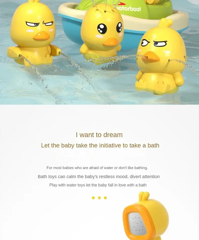 Cute Duck Electric Water Spray Bathroom Bathing Toys Baby Bath Toys Kids Bath And Shower Bathtubs Interactive Boy Girl Gifts Hot