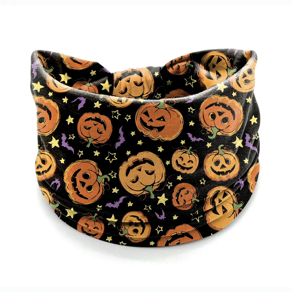 Halloween Headbands For Women Wide Turban Dress Up Costume Headwraps Pumpkin Spider Web Bad Skeleton Hair Band