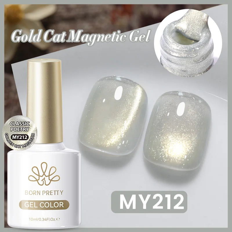 BORN PRETTY 10ml Auroras Glitter Cat Magnetic Gel Nail Polish Jelly Glass Bead Semi Permanent Soak Off UV LED Varnish Manicure