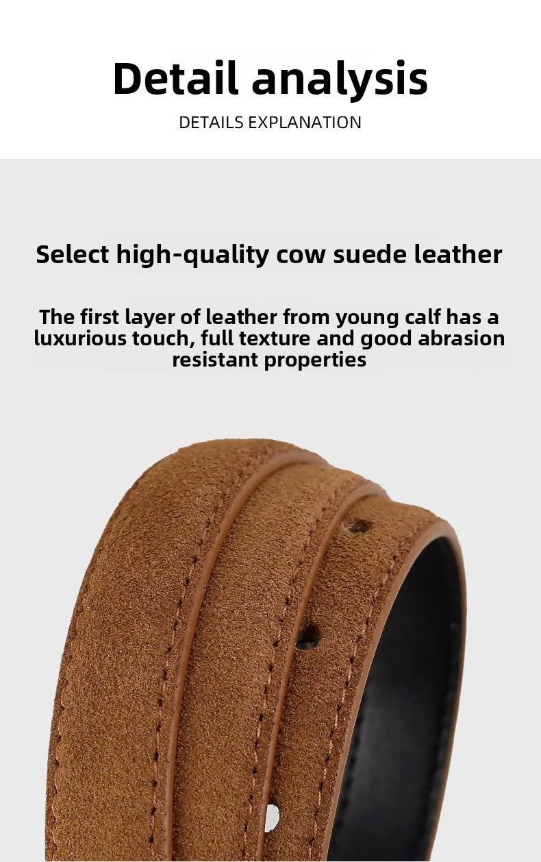 Women Luxury Design Suede Leather Belt Casual Versatile Business Waist Strap Trendy Trouser Dress Belts Gifts