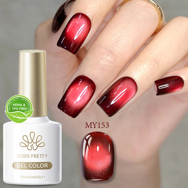 BORN PRETTY 10ml Brown Purple Black Red Cat Magnetic Gel Polish Manicure Soak Off UV Gel Nail Art Varnish Autunm Winter Nails