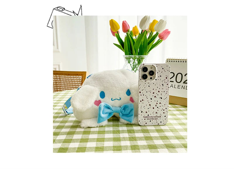 Sanrio Children Stuffed Messenger Bag Cute Cartoon Kuromi Hello Kitty Cinnamoroll Stuffed Single Shoulder Bags Messenger Bags