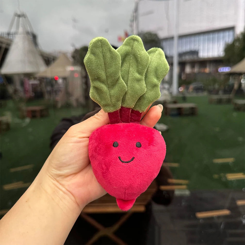 2025 Peach Pear Cherry Plush Doll Smiling Face Fruit Series Home Bedroom Decoration Pet Interactive Toy Birthday Gift