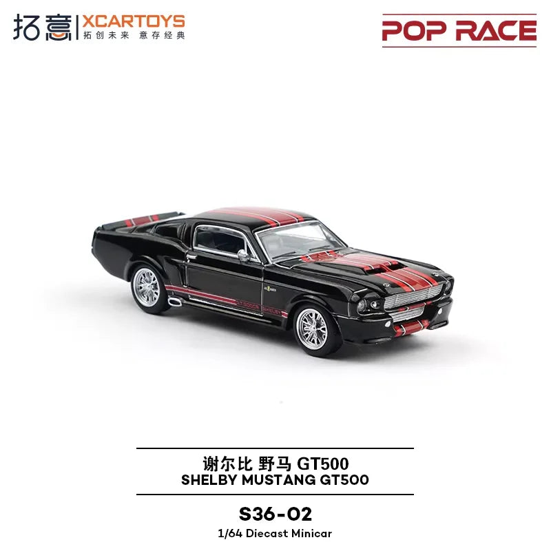 Xcartoys x POP RACE 1:64 Shelby Mustang GT500 Eleanor Tribute Black Diecast Model Car