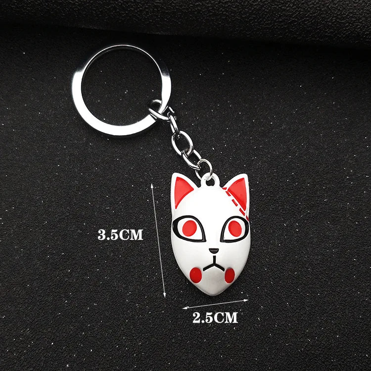 demon slayer pendants key chaintanjiro zodiac rabbit mask y2k accessories cartoon anime metal pendant men cosplay halloween gift