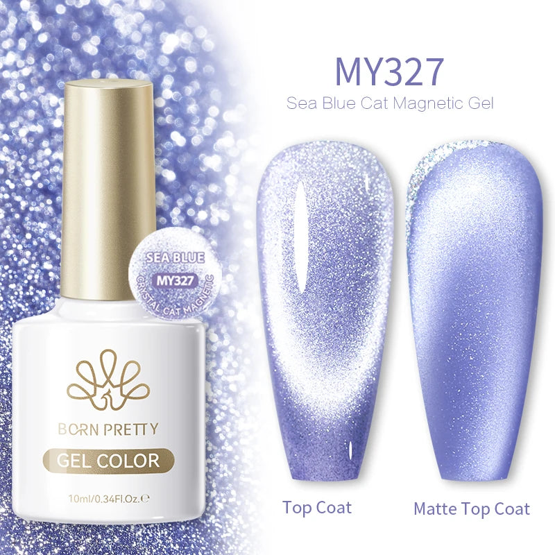 BORN PRETTY 10ml Auroras Glitter Cat Magnetic Gel Nail Polish Jelly Glass Bead Semi Permanent Soak Off UV LED Varnish Manicure
