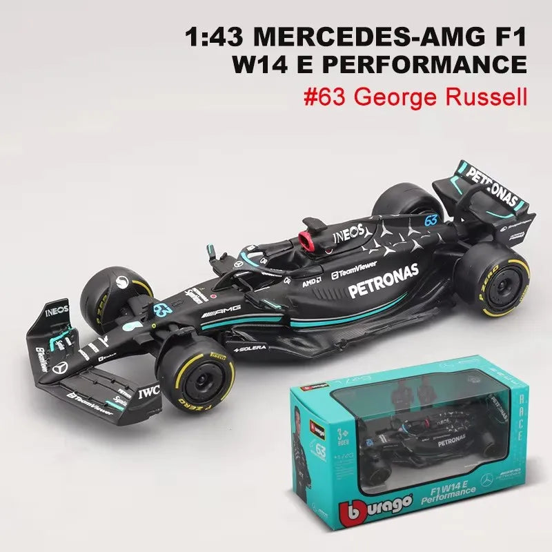 New Year Special Offer Bburago 1:43 F1 Series Alloy Miniature Diecast Model  Monaco Mcl60 Amg W14 E Las Vegas Rb19 Toys Kid Gift