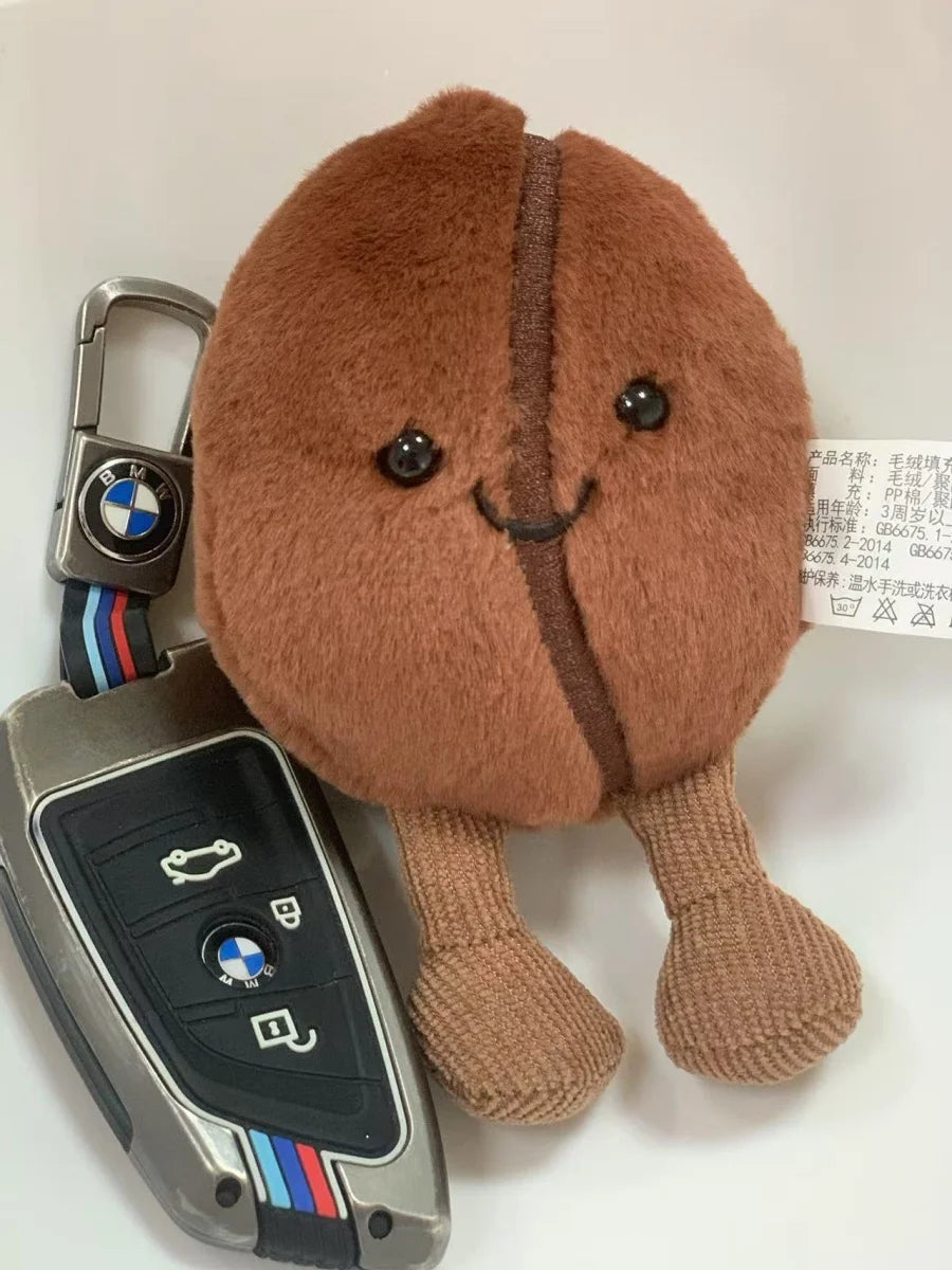 Jellycat 13cm Coffee Bean Plushies Cartoon Stuffed Smiling Coffee Bean Doll Cute Key Chain Soft Food Doll Xmas Gifts Girl