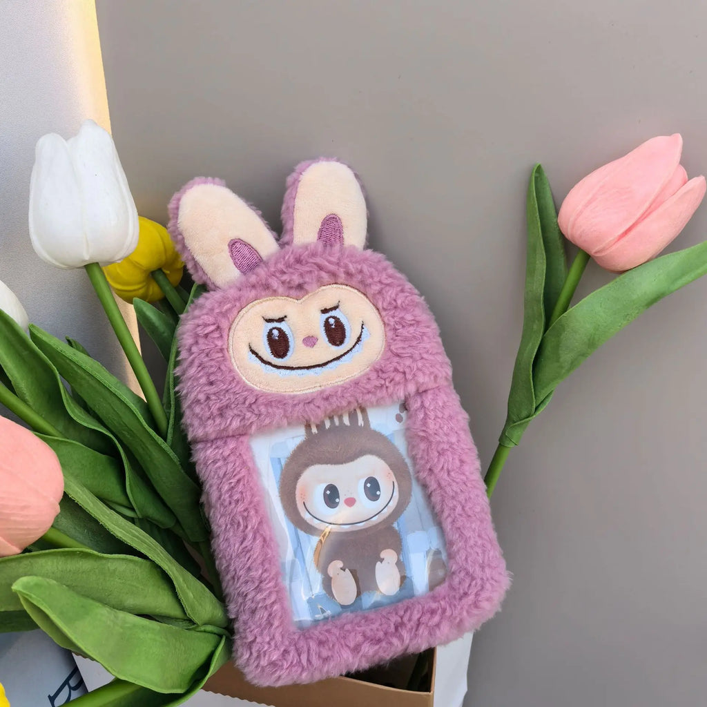 1pc Cartoon Plush Cloth Purse Card Bag Plush Small Wallet Bank Card Storage Bag