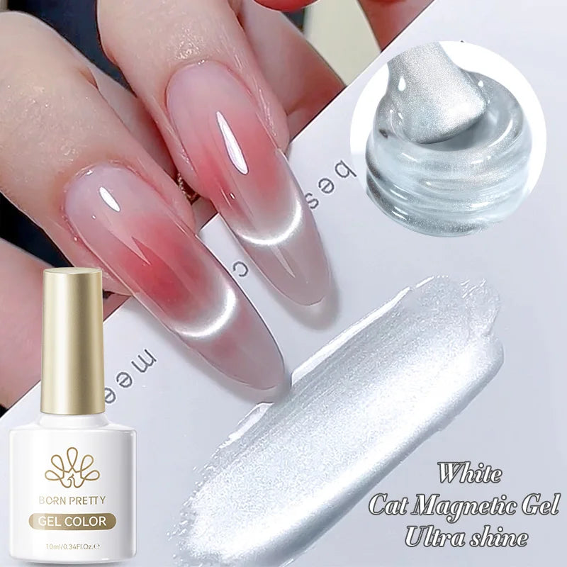 BORN PRETTY Cat Magnetic Gel Nail Polish 10ml Crystal Holographics Glass Bead Semi Permanent Soak Off UV LED Nail Art Manicure