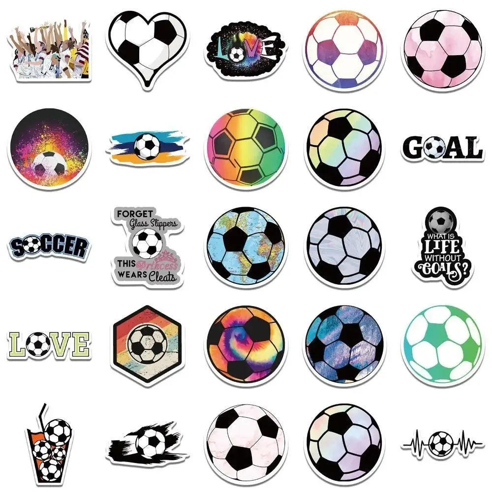 50PCS New Cool Popular Cartoon Football Sports Stickers Pack Skateboard Guitar Decoration DIY Laptop PVC Graffiti