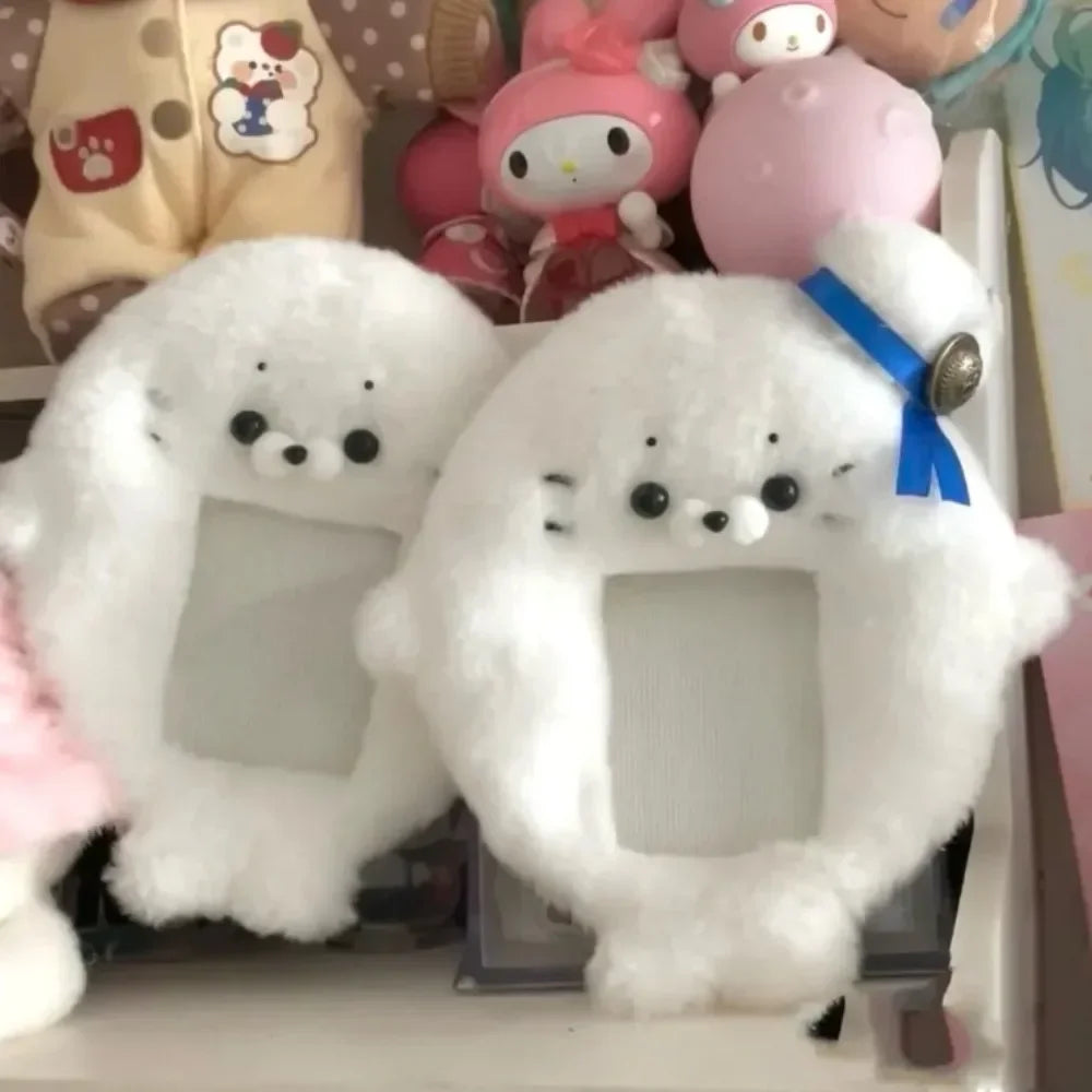 Cute Bag Keychain Plush Photocard Case Cartoon Bag Keychain Fox Photocard Case Idol Photos Protective Cover Student Card Holder