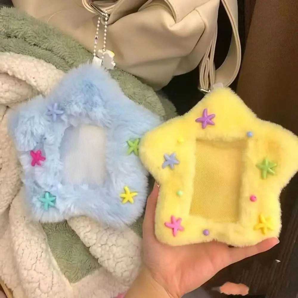 Cartoon Cute Plush Photocard Case Cartoon Bag Keychain Fox Photocard Case Student Card Holder Idol Photos Protective Cover
