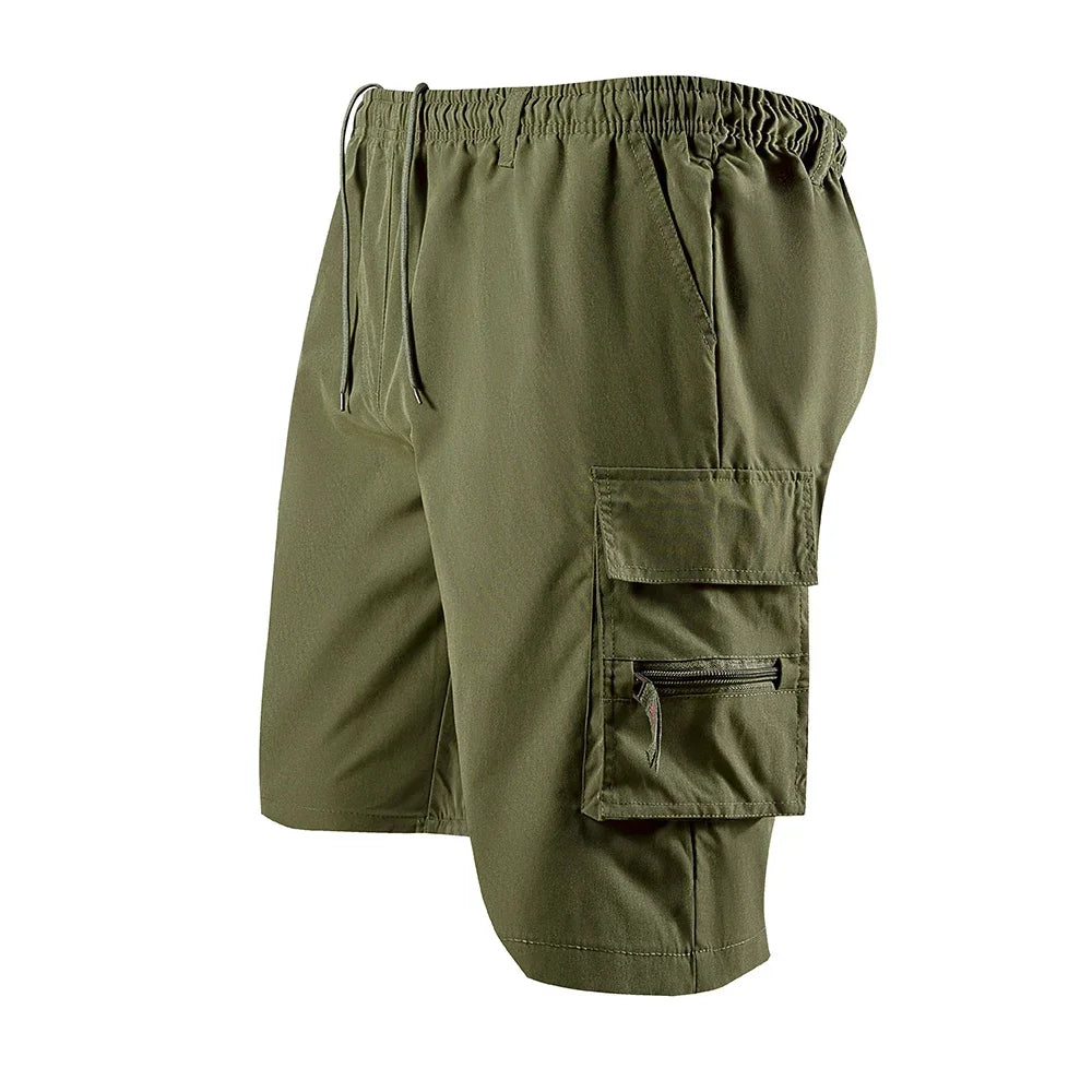 Men's Tactical Cargo Shorts Summer Solid Color Casual Short Pants Camouflage Pocket Military Sports Pants Male Jogging Shorts