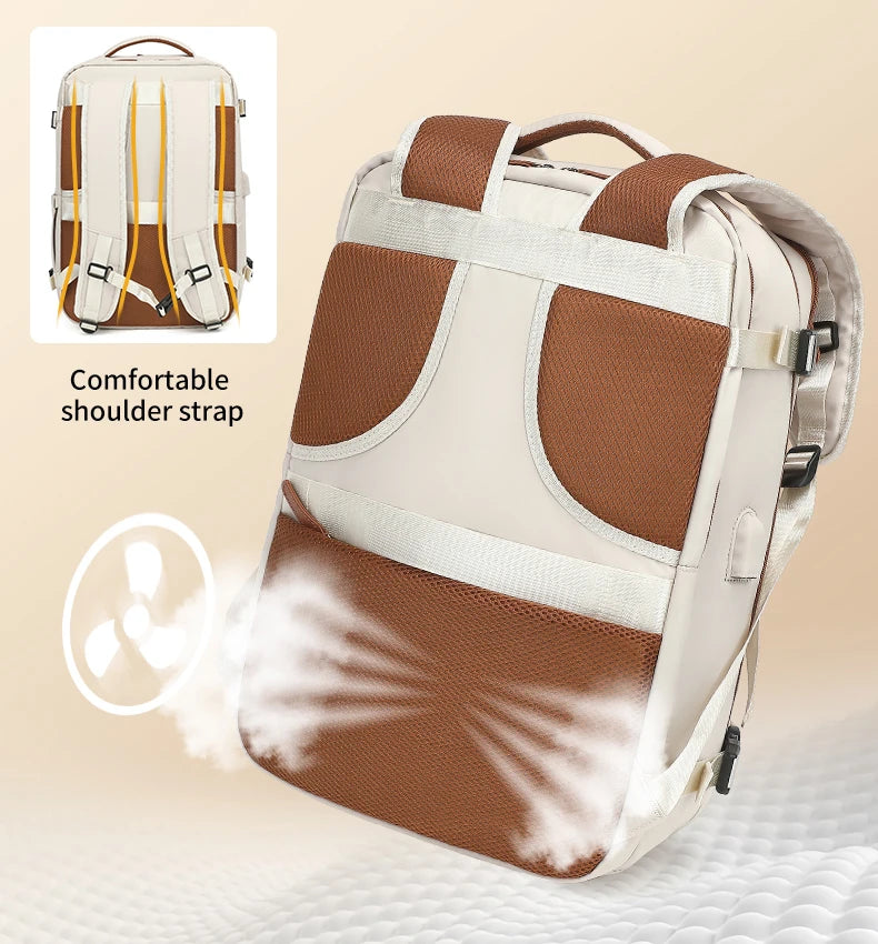 Travel Backpack 40x20x30 Cabin Plane Waterproof Expandable Weekender Laptop With USB Port Ryanair Carry-On Women Men Backpack