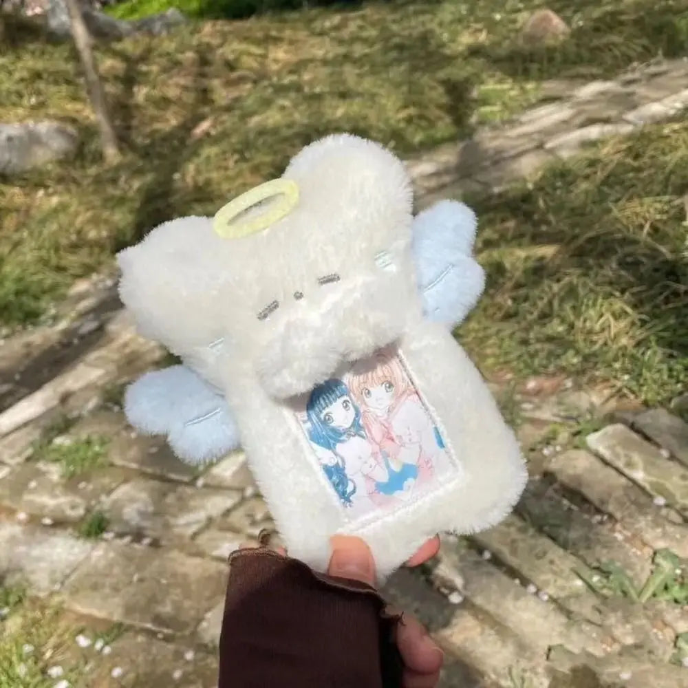 Cute Bag Keychain Plush Photocard Case Cartoon Bag Keychain Fox Photocard Case Idol Photos Protective Cover Student Card Holder