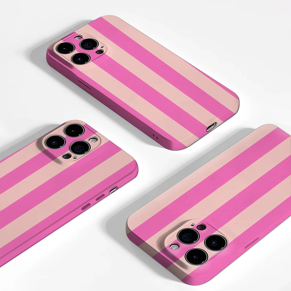 Pink Stripes IPhone17 Must-Haves Phone Case for IPhone 17 16 15 14 13 12 132 Pro Max Plus Double-layer Back Cover