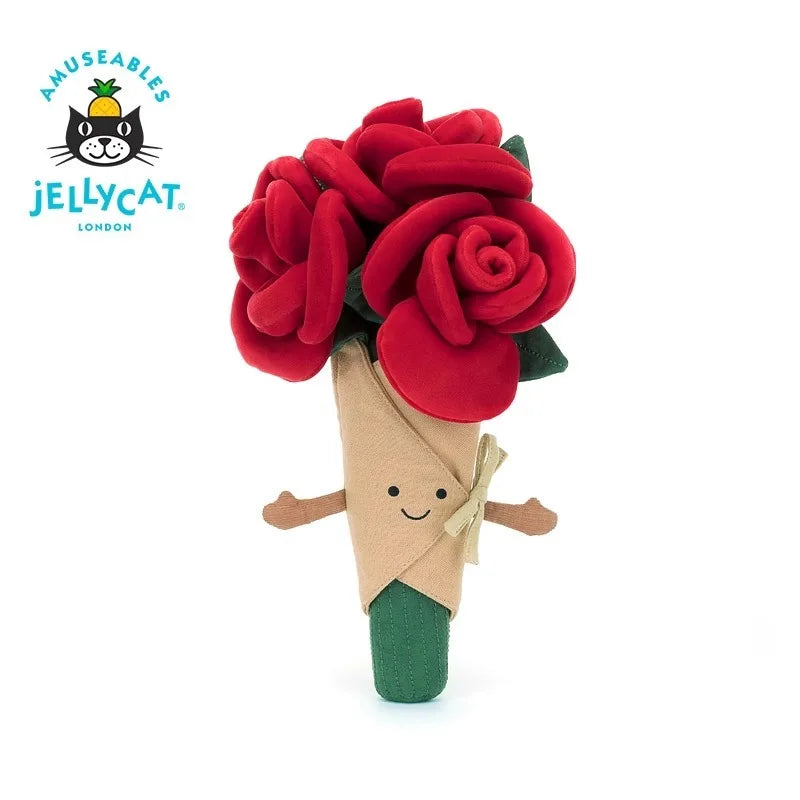 Jelly and Cat Rose Bouquet Hand Bouquet Engagement Wedding Birthday Valentine's Day Gift Plush Toy Cartoon Cute Gift Doll