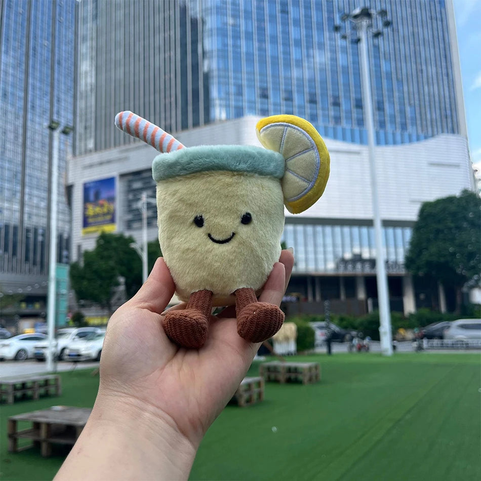 2025 Peach Pear Cherry Plush Doll Smiling Face Fruit Series Home Bedroom Decoration Pet Interactive Toy Birthday Gift