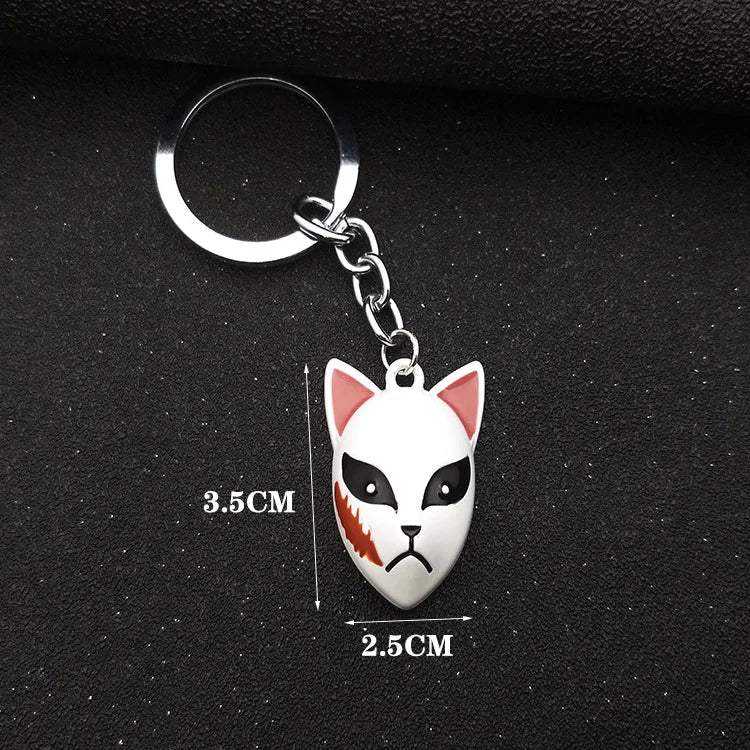 demon slayer pendants key chaintanjiro zodiac rabbit mask y2k accessories cartoon anime metal pendant men cosplay halloween gift